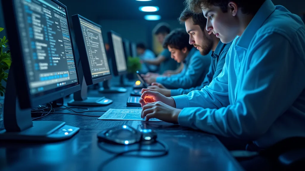 The image shows a smiling person interacting with a computer, highlighting the Your Tech Learning Center Guide.